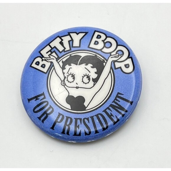 Vintage Betty Boop For President Button Pin Classic Pinback Political Humor 1992 - Picture 6 of 6